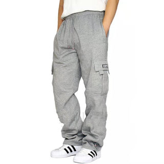 New sports and leisure loose foot multi-pocket tether men's loose overalls trousers