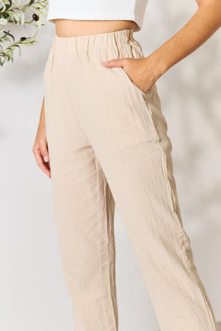 Double Take Pull-On Pants with Pockets for Women