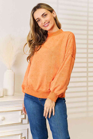 Basic Bae Round Neck Dropped Shoulder Sweatshirt for Women