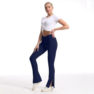 Women's Slit Micro High Waist Elastic Hip Lifting Trousers