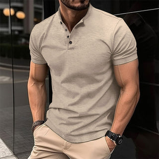 Men's Button Henley Sports Polo Shirt