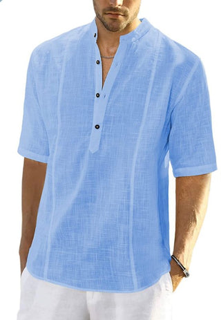 New Arrival Men's Comfortable Casual Linen Shirt With Long Sleeves