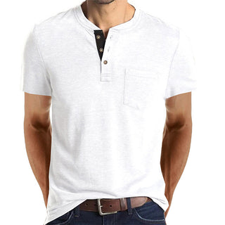 Men's solid color casual short-sleeved T-shirt