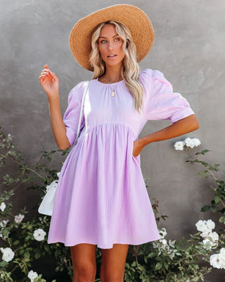 New spring and summer new women's solid color dress