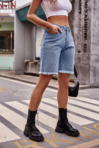 Women's Denim Cropped Pants Casual Shorts