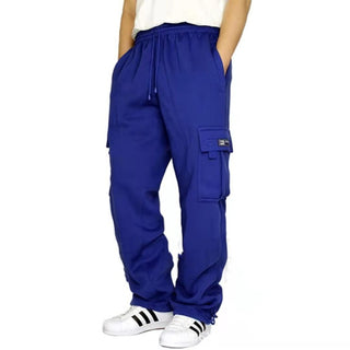 New sports and leisure loose foot multi-pocket tether men's loose overalls trousers