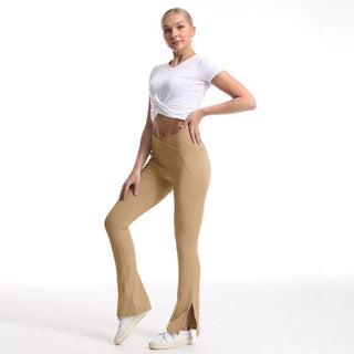 Women's Slit Micro High Waist Elastic Hip Lifting Trousers