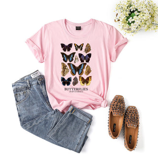 New women's butterfly T-shirt casual slim short sleeve versatile