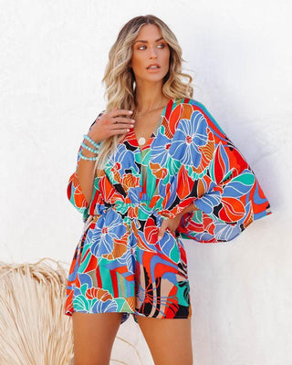 Women's Printed Short Sleeve Jumpsuit