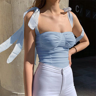 Bow Strap Halter Top for Women