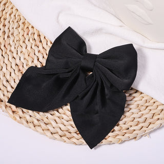 New Sweet Bow Hairpins Solid Color Bowknot Hair Clips For Girls Satin Butterfly Barrettes Duckbill Clip Kids Hair Accessories