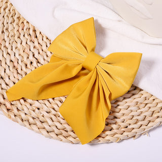 New Sweet Bow Hairpins Solid Color Bowknot Hair Clips For Girls Satin Butterfly Barrettes Duckbill Clip Kids Hair Accessories