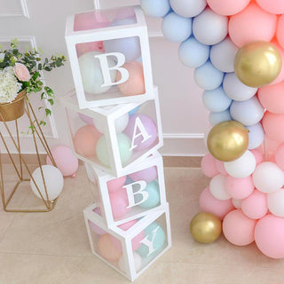 Transparent Balloon Box Baby Shower Decoration Boy Girl 1st Birthday Party Decorations Kids Wedding Decor Babyshower Supplies