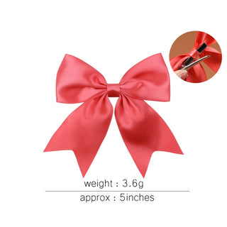 New Sweet Bow Hairpins Solid Color Bowknot Hair Clips For Girls Satin Butterfly Barrettes Duckbill Clip Kids Hair Accessories