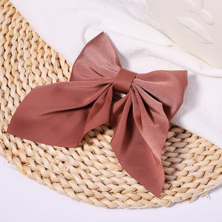 New Sweet Bow Hairpins Solid Color Bowknot Hair Clips For Girls Satin Butterfly Barrettes Duckbill Clip Kids Hair Accessories