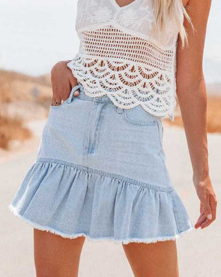 Denim Pleated Skirt for Women