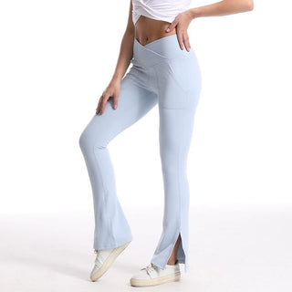 Women's Slit Micro High Waist Elastic Hip Lifting Trousers