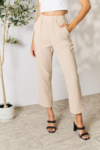 Double Take Pull-On Pants with Pockets for Women