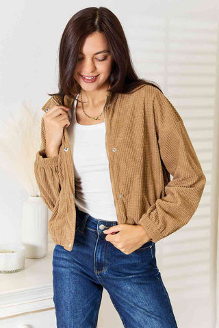 Double Take Long Sleeve Dropped Shoulder Jacket for Women