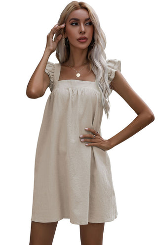 Women's Ruffled Vest Cotton Linen Dress