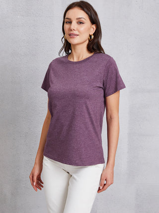 Round Neck Short Sleeve T-Shirt for Women