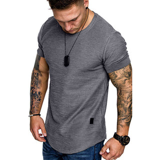 Short-sleeved T-shirt bamboo cotton solid color round neck T-shirt men's bottoming shirt