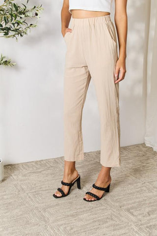 Double Take Pull-On Pants with Pockets for Women