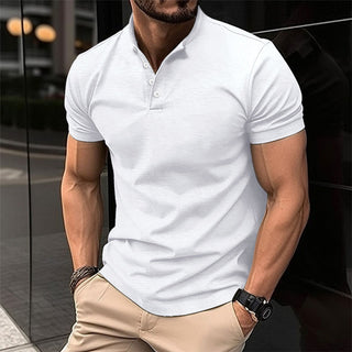 Men's Button Henley Sports Polo Shirt