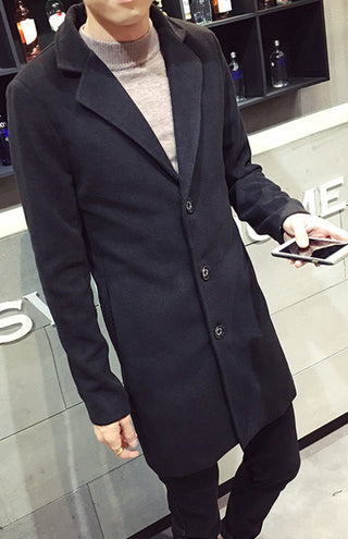 Men's Long Woolen Coat