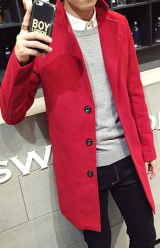 Men's Long Woolen Coat