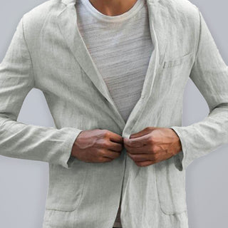 Men's Linen Cotton Loose Comfortable Solid Color Boutique Thin Casual Blazer