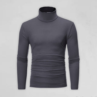 Men? Solid Color Turtleneck Pullover Long Sleeve Top