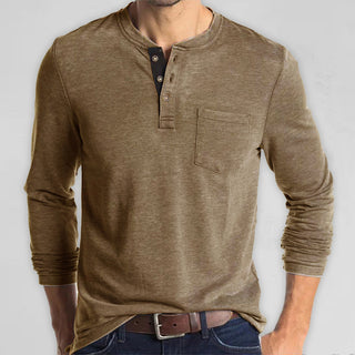 Men? Solid Color Long Sleeve T Shirt