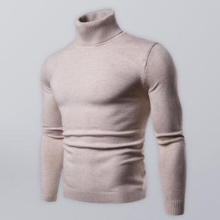 Men? Solid Color Long Sleeve Turtleneck Sweater Top