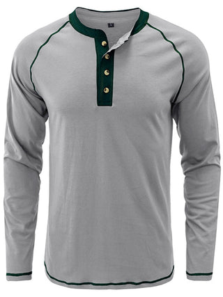 Men's Thermal Henley Trim T Shirt