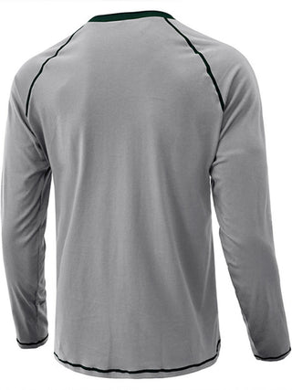 Men's Thermal Henley Trim T Shirt