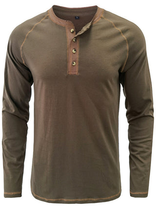 Men's Thermal Henley Trim T Shirt