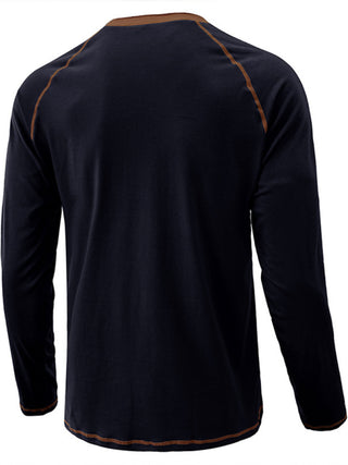 Men's Thermal Henley Trim T Shirt