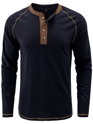 Men's Thermal Henley Trim T Shirt