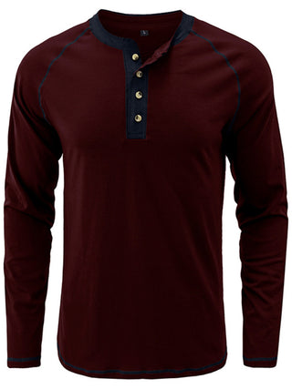 Men's Thermal Henley Trim T Shirt