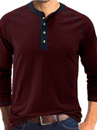 Men's Thermal Henley Trim T Shirt