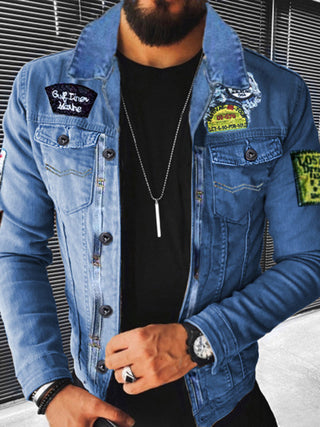 Men's Thickened Denim Jacket in Plush Style