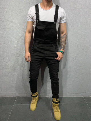 Men's Garment Dyed Denim Carpenter Overalls