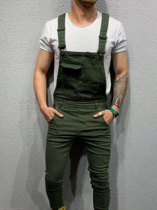 Men's Garment Dyed Denim Carpenter Overalls