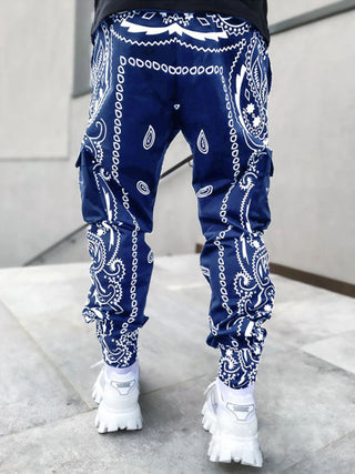 Men's Cashew Flower Printed Cargo Pants