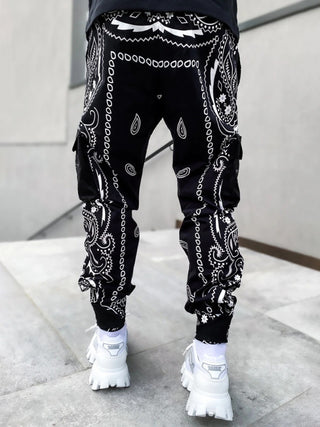 Men's Cashew Flower Printed Cargo Pants