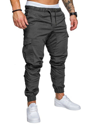 Men's Solid Color Casual Tether Elastic Sports Baggies Men's Trousers