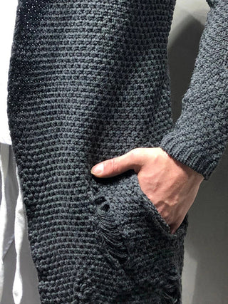 Men's Solid Color Chunky Knit Open Front Cardigan Sweater