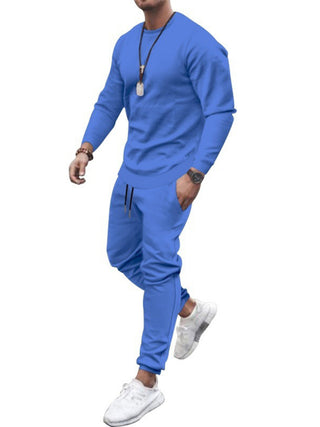 Men's Solid Color Sweatshirt And Sweatpant Two Piece Sets