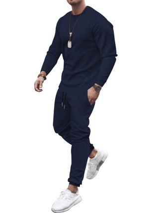 Men's Solid Color Sweatshirt And Sweatpant Two Piece Sets